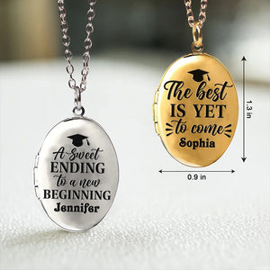Custom Photo A Sweet Ending To A New Beginning Locket Necklace Graduation Gift HA75 892298