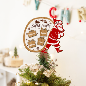 Custom Family Name Santa Claus Personalized Family Christmas Tree Topper CH07 899068