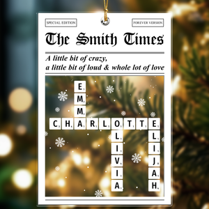 The Family Times Custom Family Name Crossword Acrylic Ornament Christmas Gift For Family CH07 899744