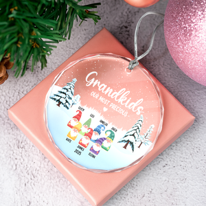 Personalized Christmas Gnome Glass Ornament For Grandkids TH10 894967