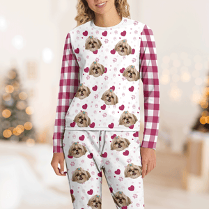 Custom Dog Photo Plaid Sleepwear Christmas Gift For Dog Lovers CH07 899646