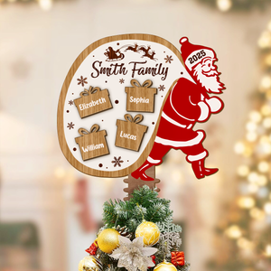 Custom Family Name Santa Claus Personalized Family Christmas Tree Topper CH07 899068