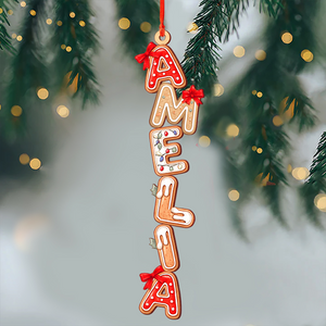 Personalized Gingerbread Alphabet Christmas Wood Ornament Family Gift HO82 900160