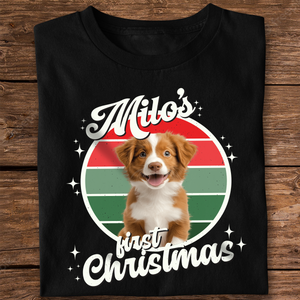 Custom Dog Photo And Name First Christmas Shirt For Dog Lover TH10 896627