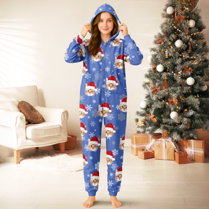Custom Cat Photo Santa Christmas Onesie Pajamas CH07 899308