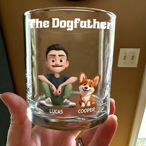 The Dogfather For Dog Lover Print Whiskey Glass TH10 896469