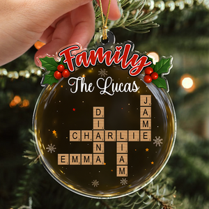 Personalized Crossword Style Family Keepsake Acrylic Ornament Christmas Gift HA75 897690