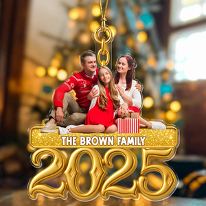 Custom Photo Golden Family 2025 - Personalized Acrylic Ornament LM32 895965