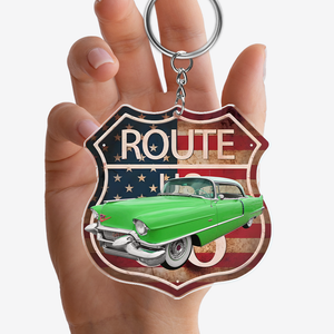 Custom Photo Route 66 Acrylic Keychain Gift For Car Lovers CH07 899142