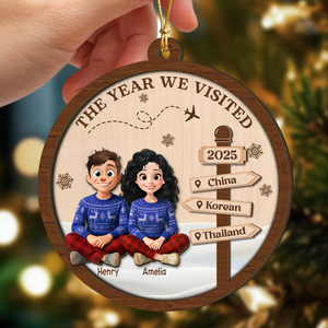The Year We Visited - Personalized 2-Layered Wood Ornament LM32 895961