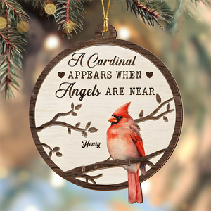 Cardinals Appear When Angels Are Near Personalized Wooden Ornament LM32 895881