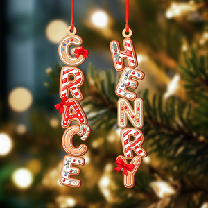 Personalized Gingerbread Alphabet Christmas Wood Ornament Family Gift HO82 900160
