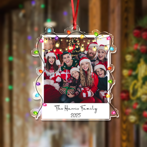 Custom Family Photo Christmas 2025 Light Acrylic Ornament LM32 895741