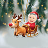 Custom Baby Photo Reindeer Christmas Acrylic Ornament HA75 897576