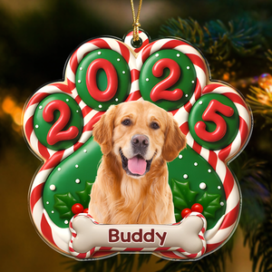 Custom Dog Photo Paw Christmas Acrylic Ornament For Dog Lovers HA75 897948