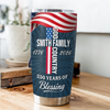 Custom Family Name Patriotic American, 250 Years of Blessing God Fat Tumbler LM32 899015