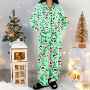 Custom Cat Photo We Wish You A Merry Christmas Pajamas TH10 896281