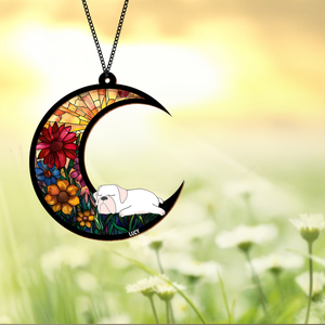 Custom Sleeping Dog Dreaming Of Treats And Belly Rubs Suncatcher LM32 893949
