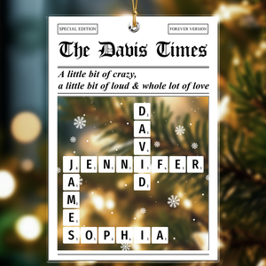The Family Times Custom Family Name Crossword Acrylic Ornament Christmas Gift For Family CH07 899744