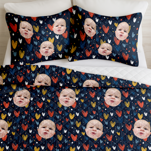 Custom Face Kid Family Quilt Bedding Set Family Gift HA75 898226