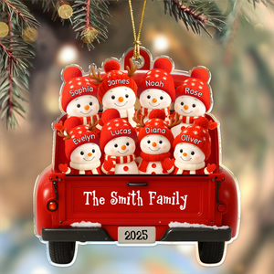 Personalized Snowman Family Acrylic Ornament Gift For Mom, Dad, Brother, Sister, Kids HO82 900176