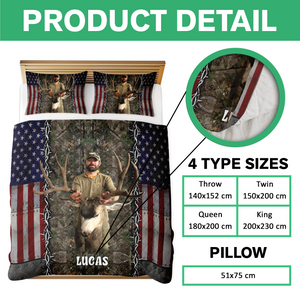 Custom Photo Deer Hunting Quilt Bedding Set For Hunting Lovers LM32 897287