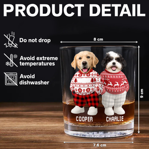 Custom Photo Dog Cat Xmas Clothes Christmas Whiskey Glass CH07 899350