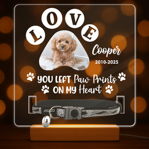 Custom Photo You Left Paw Prints On Our Hearts Memorial Acrylic Collar Frame CH07 896074