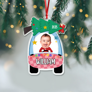 Custom Photo Cute Baby First Christmas Car Acrylic Ornament HO82 894646