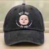 Custom Photo Best Dad By Par Washed Denim Baseball Cap HA75 892480