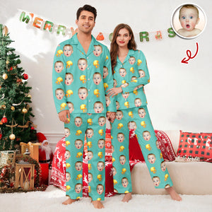 Custom Face Photo With Icon Pajamas Gift For Family TH10 896657