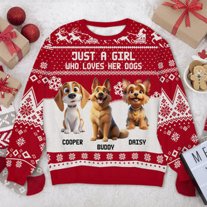 Just A Girl Who Loves Her Dog Christmas Ugly Sweater TH10 896289