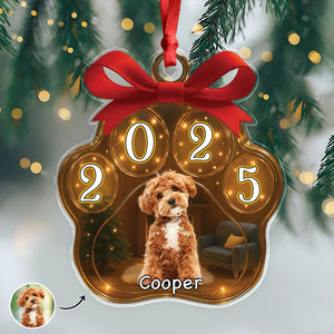 Custom Dog Photo Christmas 2025 Acrylic Ornament Christmas HO82 894750