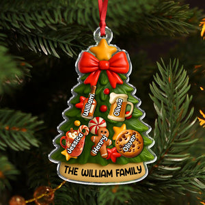 Personalized Family Christmas Tree Acrylic Ornament Custom Family Names Holiday Keepsake CH07 899638
