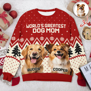 Custom Photo World's Greatest - Personalized Ugly Sweater For Dog Lovers LM32 895561