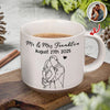Custom Line Drawing Couple Gift Pottery Mug Valentine Gift, Anniversary Gift HA75 898920