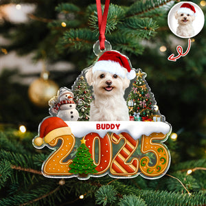 Custom Dog Christmas Cake Crew Photo - Personalized Acrylic Ornament CH07 899704