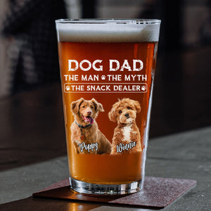 Custom Photo Dog Dad The Man The Myth The Snack Dealer Beer Glass CH07 895906