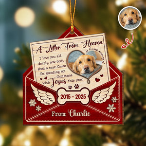 Custom Dog Photo A Letter From Heaven Sympathy Memorial Wooden Ornament LM32 895889