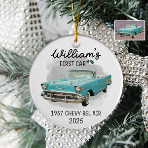 Custom Car Photo My First Car Keepsake Christmas Ceramic Ornament LM32 897381
