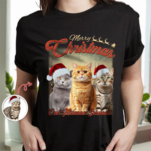 Merry Christmas My Human Servant Custom Funny Cat Photo Shirt CH07 896290