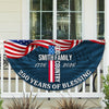 Custom Family Name Patriotic American Flag, 250 Years of Blessing God Fan Flag LM32 897741
