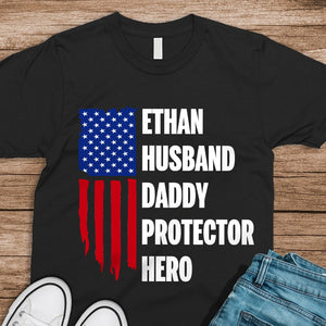 Custom Name Husband Daddy Protector Hero For Dad Shirt TH10 892937