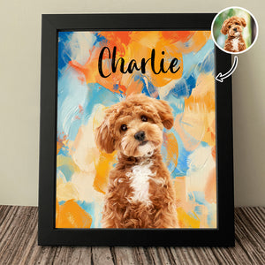 Custom Cute Dog Photo Colorful Background Picture Frame LM32 895127