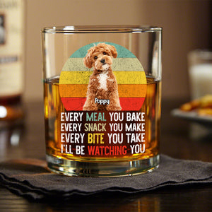 Custom Photo Every Snack You Make Funny Whiskey Glass For Dog Lovers HO82 894232