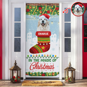Custom Photo In The Magic Of Christmas Dog Door Cover HO82 900272