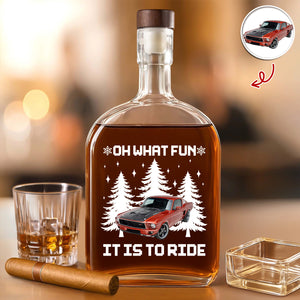Custom Car Photo Oh What Fun It Is To Ride Whiskey Bottle HA75 898146