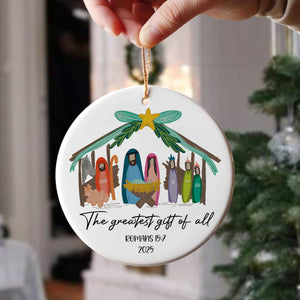 The Greatest Gift of All - Personalized Nativity Christmas Ceramic Ornament LM32 895719