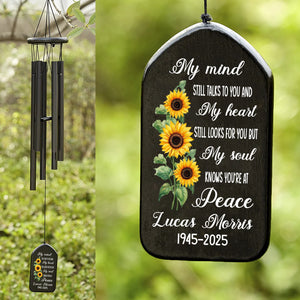 My Mind Still Talks To You Sunflower Personalized Memorial Wind Chimes HA75 892118