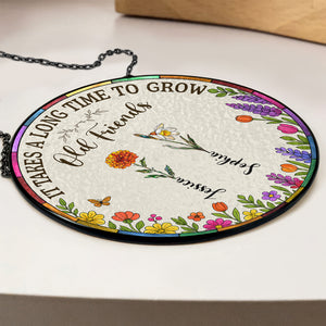 If Friends Were Flowers, I'd Pick You - Personalized Stained Glass Suncatcher HA75 892920